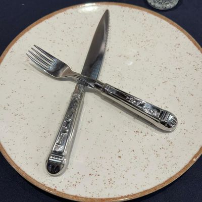 Faqueiro Jumbo Aço Inox 100 Talheres Mesa Churrasco Prateado Restaurantes Facas Garfos