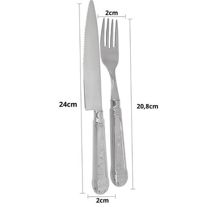 Faqueiro Jumbo Aço Inox 100 Talheres Mesa Churrasco Prateado Restaurantes Facas Garfos