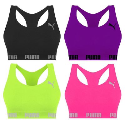 Kit 4 Tops Puma Nadador Sem Costura Feminino G / Roxo/Verde