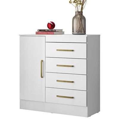 Cômoda De Madeira 4 Gavetas Montevidéu Demóbile Branco
