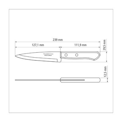 Faca Peixeira Tramontina Dynamic com Lamina de Aço Inox e Cabo de Madeira 5"
