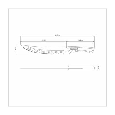 Faca para Carne Tramontina Churrasco Black com Lamina em Aço Inox Escurecido e Cabo de Madeira 10 polegada