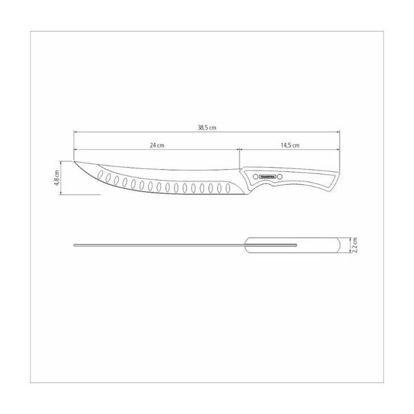 Faca para Carne Tramontina Churrasco Black com Lamina em Aço Inox Escurecido e Cabo de Madeira 10 polegada