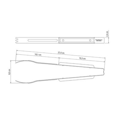 Pegador para Carne Tramontina Churrasco 37cm Aço Inox e Cabo de Madeira Utensílio