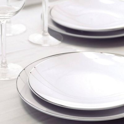 Prato Raso Tramontina Atena em Porcelana Decorada 28cm Mesa Posta Servir Jantar