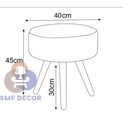 Puff Redondo Descanso Para Os Pés Com Pézinho Palito Smf Decor verde Veludo