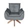 Poltrona Cadeira Glamour Opala Com Base Giratória 30cm Em Madeira cinza