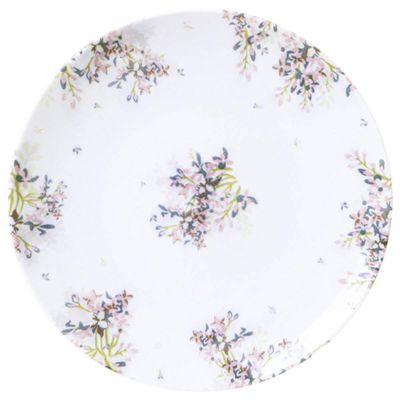 Prato Sobremesa Tramontina Fogli em Porcelana Decorada 19cm Cozinha Servir Doces Tortas
