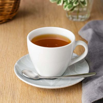 Conjunto 6 Xícaras e Pires de Chá 200ml Porcelana Tramontina Arbo Servir Café Mesa Posta