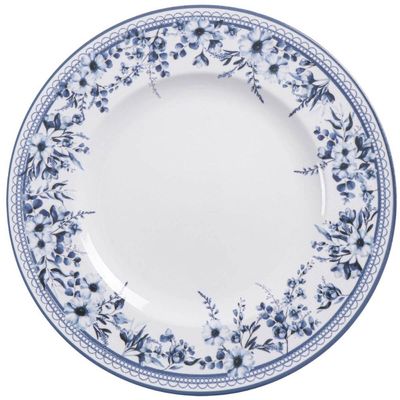 Aparelho de Jantar em Porcelana Decorada 24 Peças Tramontina Azzura 6 pessoas Mesa Posta