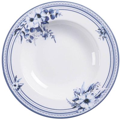 Aparelho de Jantar em Porcelana Decorada 24 Peças Tramontina Azzura 6 pessoas Mesa Posta