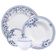 Aparelho de Jantar em Porcelana Decorada 24 Peças Tramontina Azzura 6 pessoas Mesa Posta