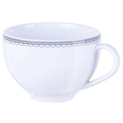 Jogo 12 Xícaras com Pires Tramontina Azzura Porcelana 250ml Chá Café Padaria Bistrô Cafeteria