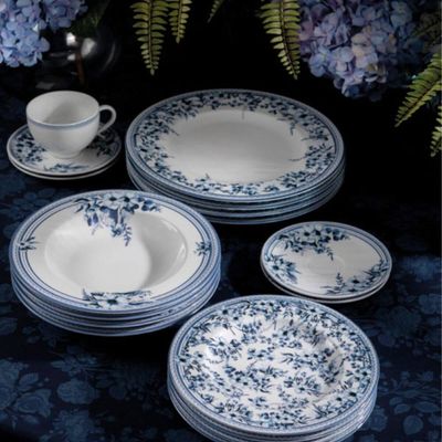 Jogo 12 Xícaras com Pires Tramontina Azzura Porcelana 250ml Chá Café Padaria Bistrô Cafeteria