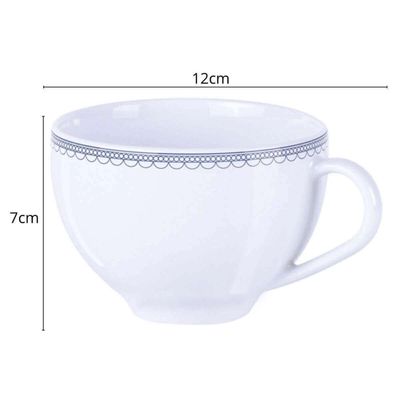 Jogo 12 Xícaras com Pires Tramontina Azzura Porcelana 250ml Chá Café Padaria Bistrô Cafeteria