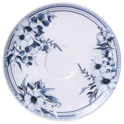 Jogo 12 Xícaras com Pires Tramontina Azzura Porcelana 250ml Chá Café Padaria Bistrô Cafeteria