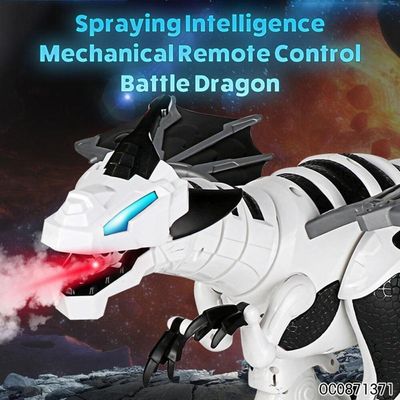 Dinossauro Robo Controle Remoto Gigante Dragao Solta Fumaca Interativo Som Luz Sensor Movimento