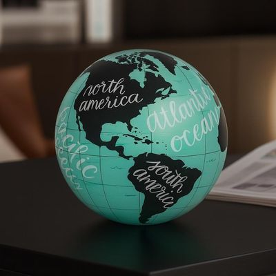 Globo Terrestre Luminaria Decorativa Mapa Mundi Iluminacao Led E Movimento Automatico Escritorio Quarto Sala Vintage Ver