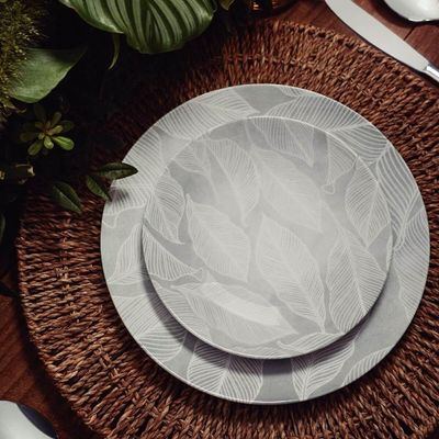 Prato Fundo de Porcelana 21cm Tramontina Arbo Cinza 680ml Decorado Cozinha Avulso