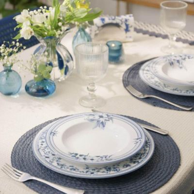 Prato Fundo 23cm Tramontina Azzura Porcelana Decorada 330ml Servir Sopas Calados