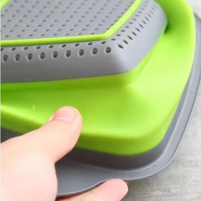 Escorredor Macarrao Legumes Silicone Retratil Cesto Multiuso Alimentos Massas Frutas Com Alca