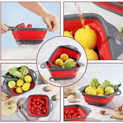 Escorredor Macarrao Legumes Silicone Retratil Cesto Multiuso Alimentos Massas Frutas Com Alca