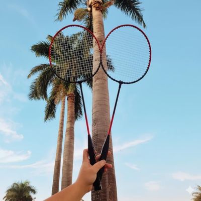 Kit Badminton 2 Raquetes Peteca Jogo De Frescobol Raqueteira Esporte Com Bolsa