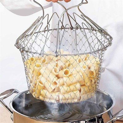 Cesto Para Frituras Cozimento A Vapor 12 Em 1 Inox Fritadeira Dobravel Escorredor Macarrao Fruteira Articulavel