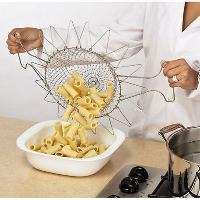 Cesto Para Frituras Cozimento A Vapor 12 Em 1 Inox Fritadeira Dobravel Escorredor Macarrao Fruteira Articulavel