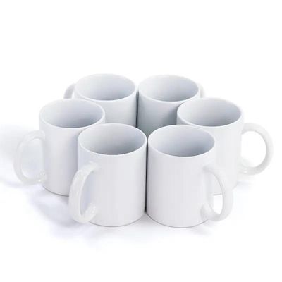 Kit 6 Caneca Ceramica Branca 325ml Conjunto Porcelana Classe Aaa Para Dtf Uso Diario Brinde Luxo Premium