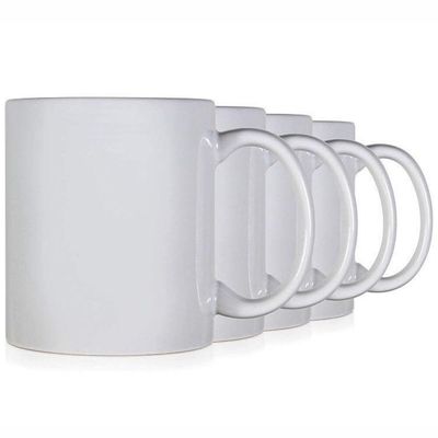 Kit 6 Caneca Ceramica Branca 325ml Conjunto Porcelana Classe Aaa Para Dtf Uso Diario Brinde Luxo Premium