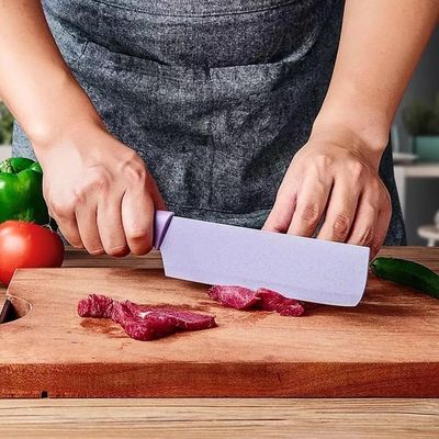 Kit Facas Faqueiro Conjunto Tesoura Descascador Gourmet Completo Aço Inox Coloridas 6 Peças Completo