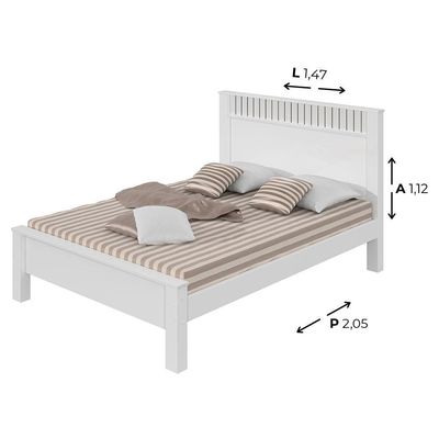 Cama De Casal Madeira Em Mdp E Branco Athenas Branco