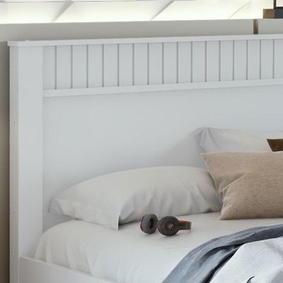 Cama De Casal Madeira Em Mdp E Branco Athenas Branco