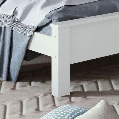 Cama De Casal Madeira Em Mdp E Branco Athenas Branco