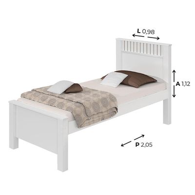 Cama De Solteiro Madeira Em Mdp E Branco Athenas Branco