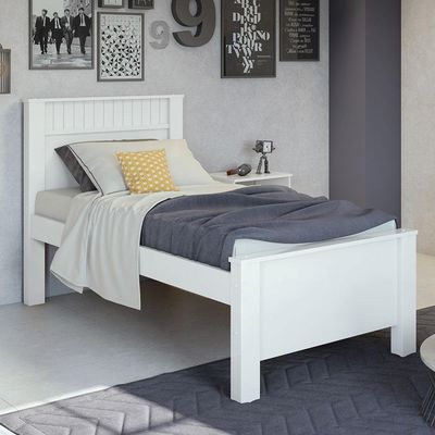 Cama De Solteiro Madeira Em Mdp E Branco Athenas Branco