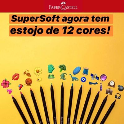 Lápis De Cor Supersoft Com 12 Cores Faber-castell