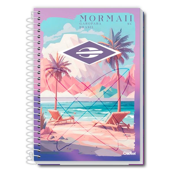 Caderno Universitário Feminino Mormaii 160F/10 Matérias Credeal