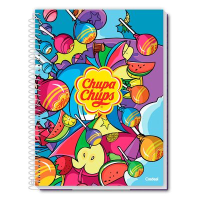 Caderno Universitário Feminino Chupa Chups 160F/10 Matérias Credeal