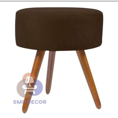 Puff Redondo Descanso Para Os Pés Com Pézinho Palito Smf Decor marrom