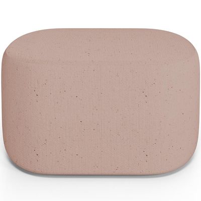 Kit 2 Puffs Decorativos Orgânico para Living Quarto 70cm Doha W01 Linho Rosê - Lyam Decor