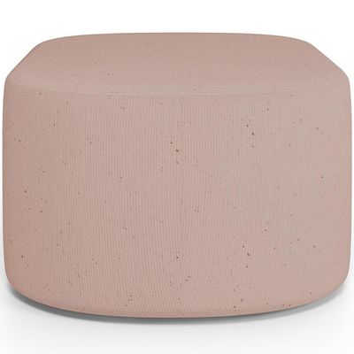 Kit 2 Puffs Decorativos Orgânico para Living Quarto 70cm Doha W01 Linho Rosê - Lyam Decor