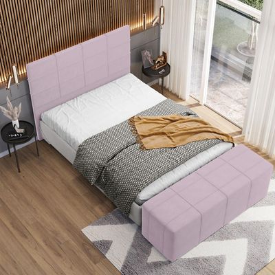 Cabeceira Cama Box Casal King 195 cm Roma W01 Suede Rosê - Lyam