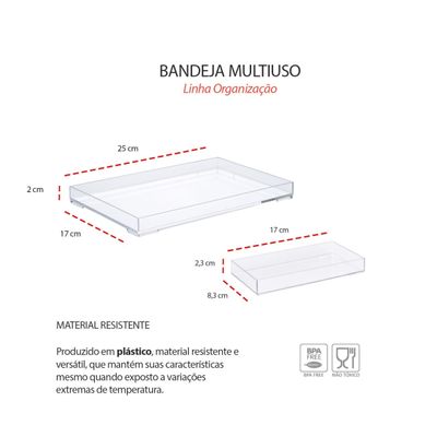 Bandeja Retangular Multiuso Servir Sushis Buffet 17 e 25cm