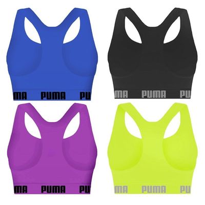 Kit 4 Tops Puma Nadador Sem Costura Feminino GG / Verde/Azul