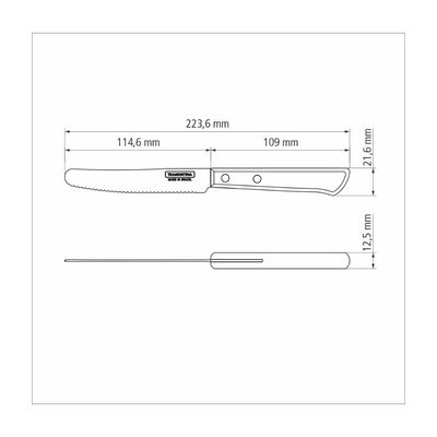 Faca Multiuso Tramontina com Lamina em Aço Inox e Cabo em Madeira Tratada Polywood Castanho 5 polegada