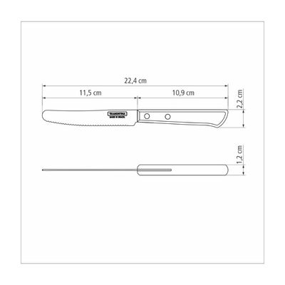 Faca Multiuso Tramontina com Lamina em Aço Inox e Cabo em Madeira Tratada Polywood Castanho 5 polegada