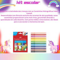 Canetinhas Hidracor Hidrográficas Faber Castell Com 12 Cores Volta às Aulas