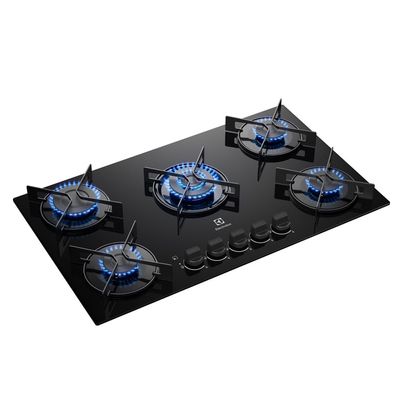 Cooktop 5 Bocas Gás Electrolux Mesa de Vidro Efficient Tripla Chama e Grade Aço Fosco (KE5GT) Bivolt